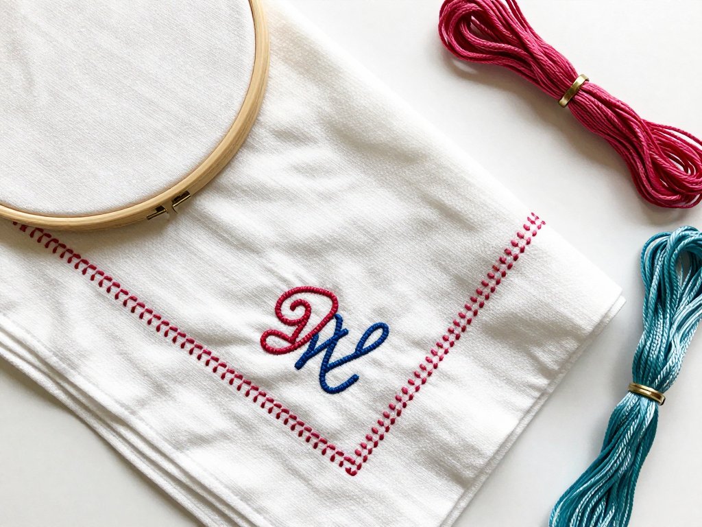 How to Embroider a Monogrammed Handkerchief: Heirloom Gift Idea