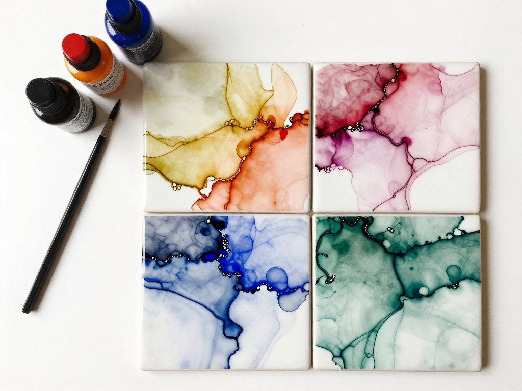 Alcohol Ink Art on Tiles: A Mesmerizing Beginner Technique