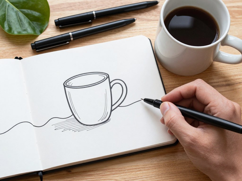 Continuous Line Drawing: A Beginner's Practice