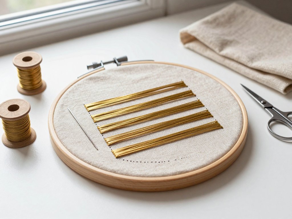 Couching Stitch: Lay Threads in Place