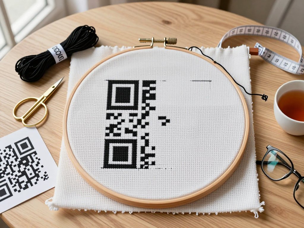 Cross-Stitch a QR Code: Pixel Art in Thread