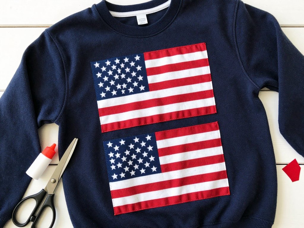 DIY Flag Applique Sweatshirt for July 4th