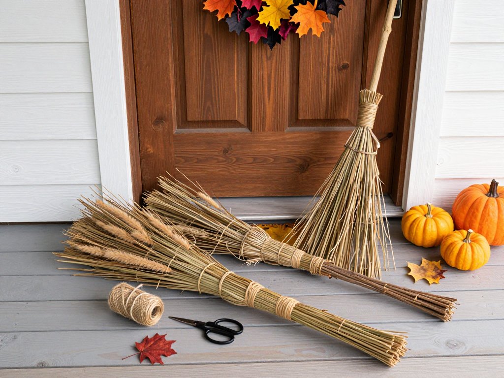 DIY Witch Brooms: Rustic Halloween Prop Tutorial