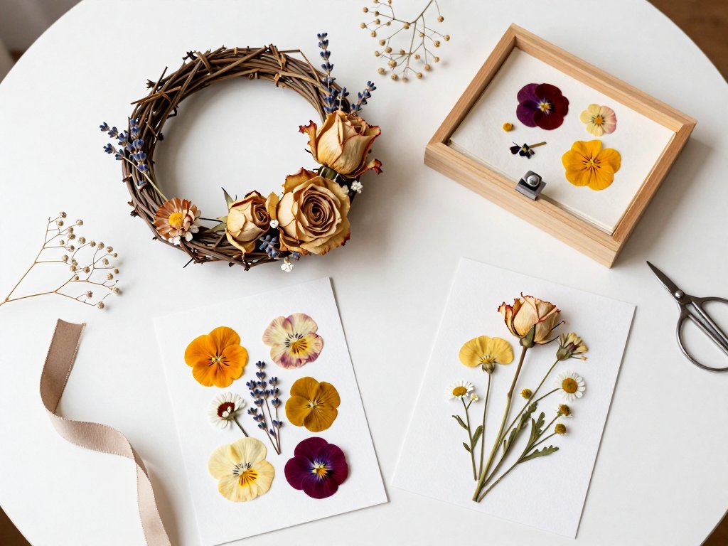 Dried Flower Crafts: Pressed Flowers and Wreaths