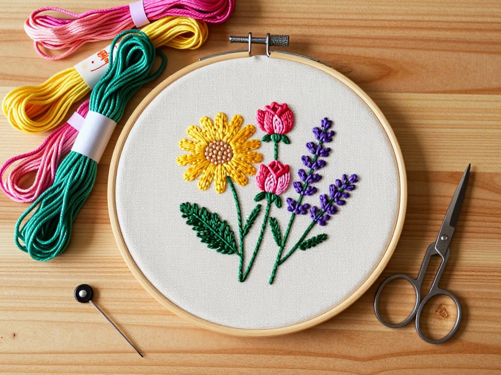 Hand Embroidery: Summer Flower Patterns