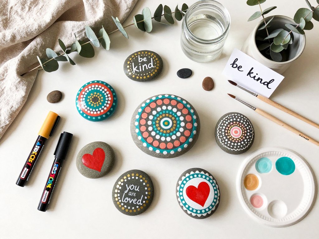 Rock Painting: Mandala and Kindness Stone Art