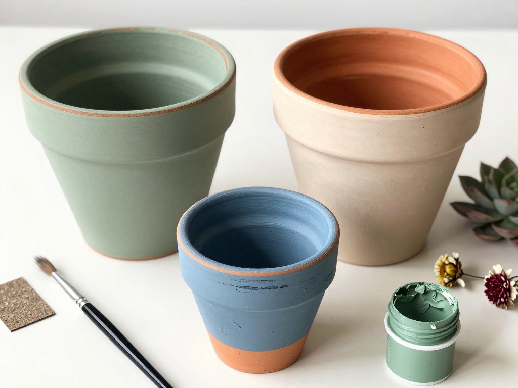 Terracotta Pot Makeover: Painted and Aged Planters