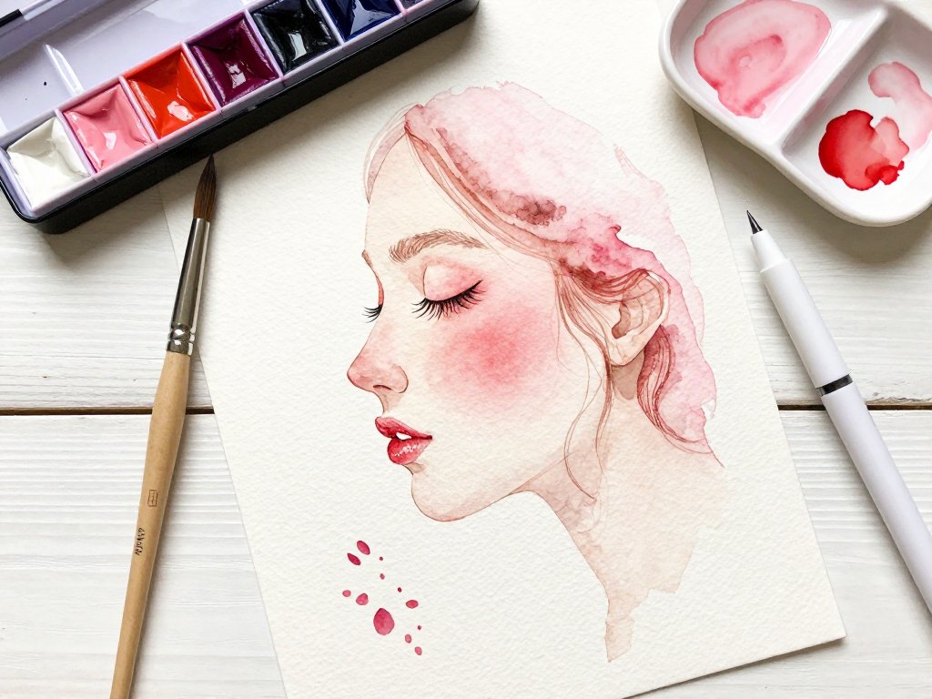 Watercolor Blush Makeup Art: Paint Soft Floral Beauty
