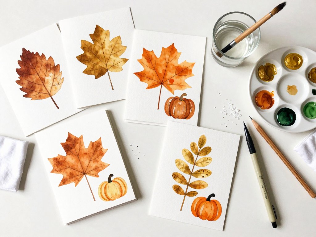 Watercolor Fall Cards: Hand-Painted Greeting Cards
