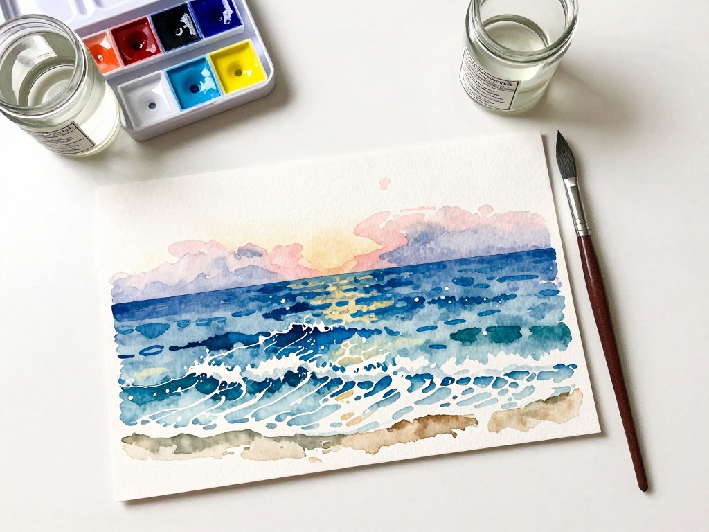 Watercolor Seascapes: Waves and Beach Scenes