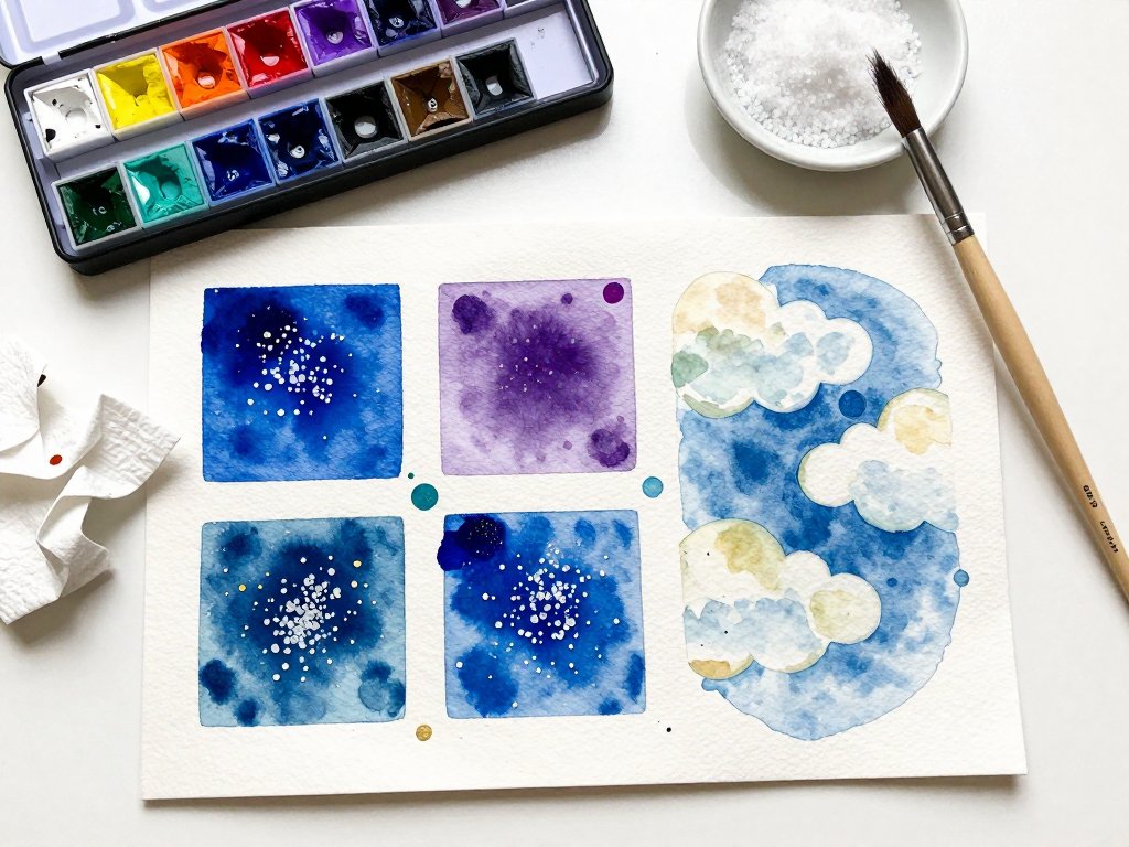 Watercolor Texture: Salt, Splatter and Lifting